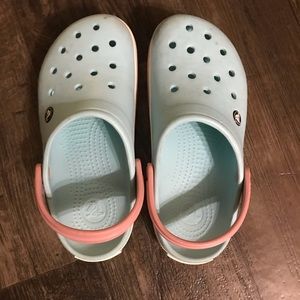 Cute pastel Crocs shoes.  Barely worn.
